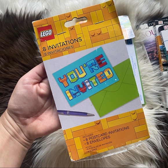 LEGO “YOU’RE INVITED” Postcard Invitations Birthday Set of 2 Packs - Picture 3 of 4